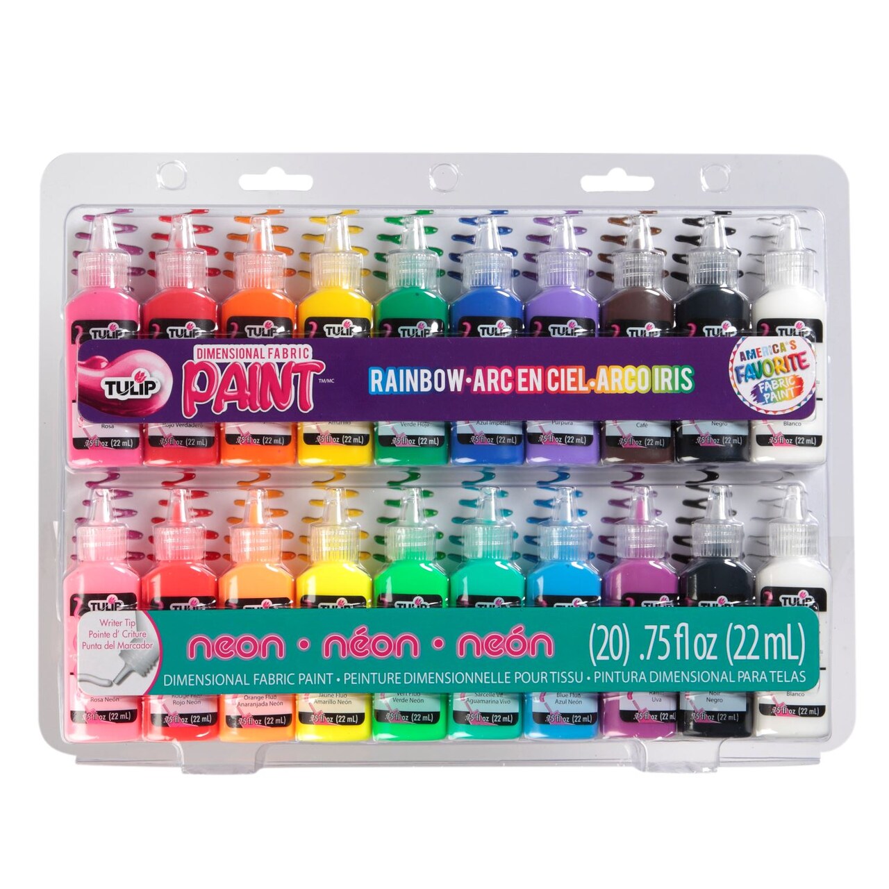 Tulip Puff Paint Rainbow &#x26; Neon Party 20 Pack